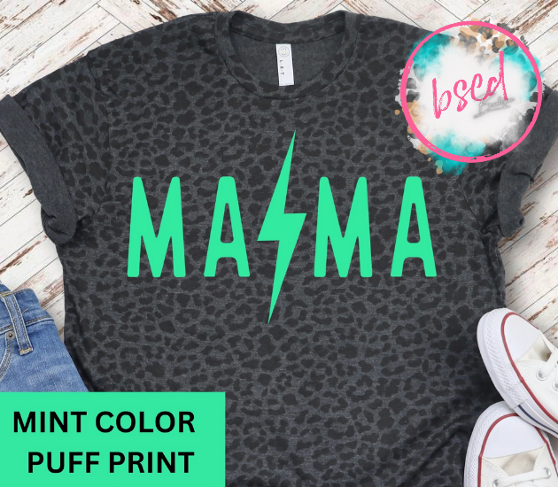 MAMA - GREEN PUFF PRINT